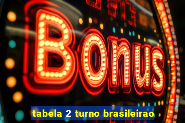 tabela 2 turno brasileirao